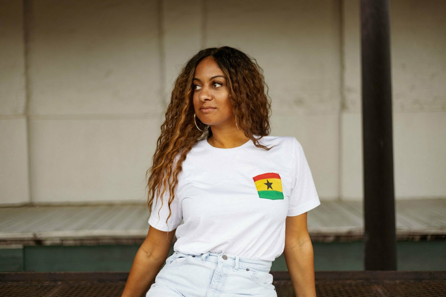 Flag of Ghana Unisex Pocket Tee