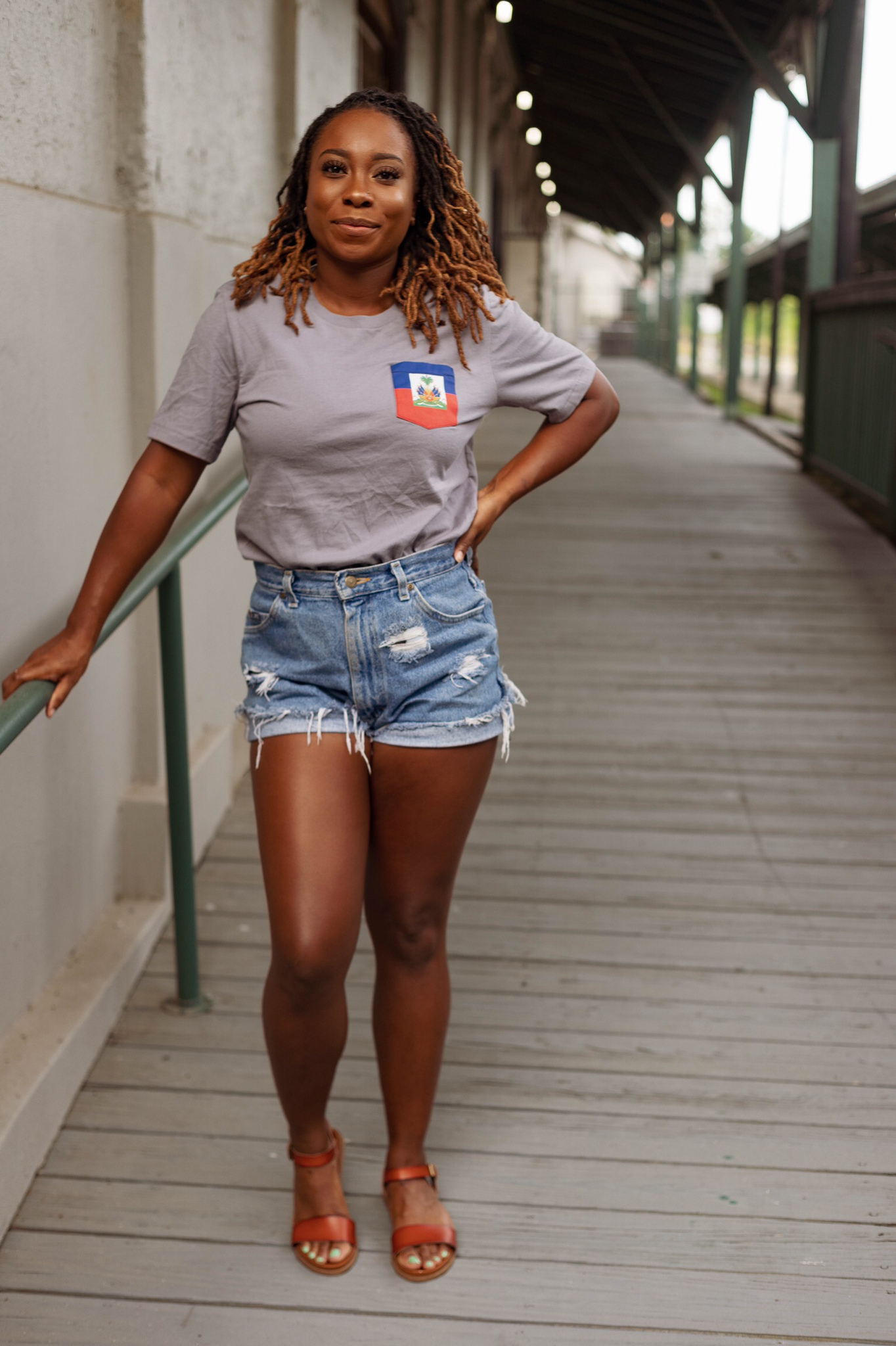Flag of Haiti Unisex Pocket Tee