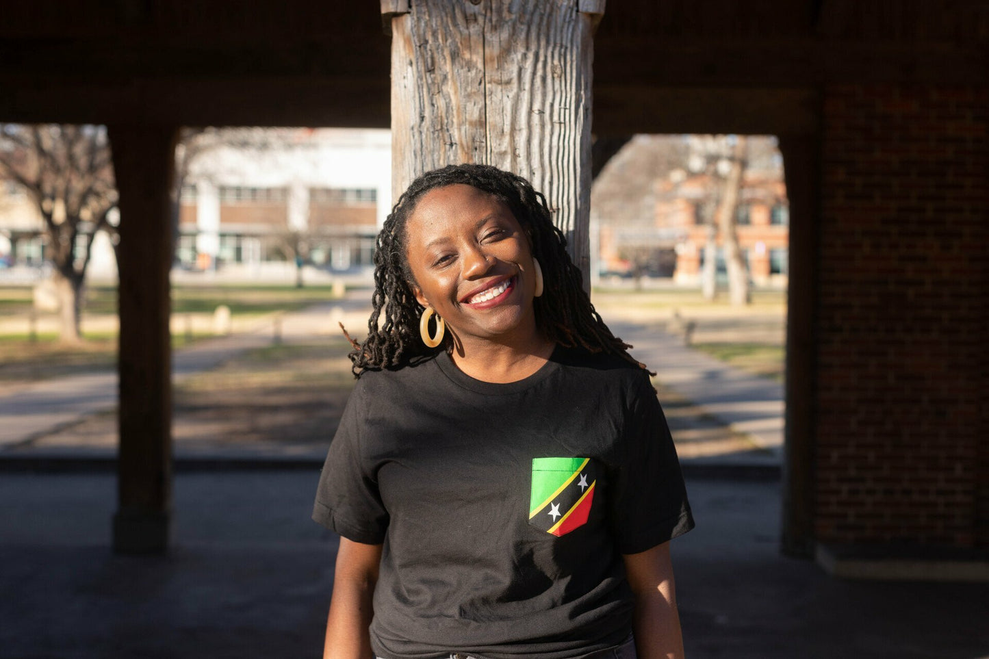 Flag of St. Kitts and Nevis Unisex Pocket Tee