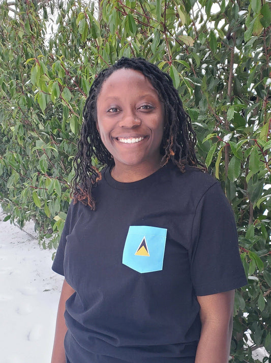 Flag of St. Lucia Unisex Pocket Tee