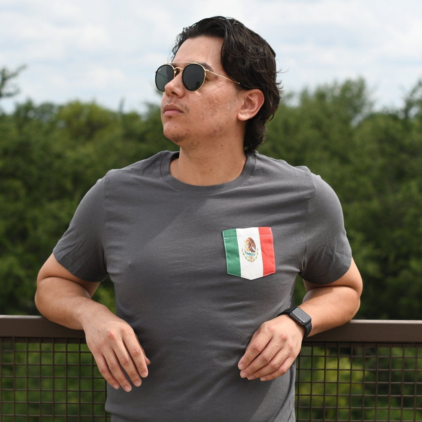 Flag of Mexico Unisex Pocket Tee