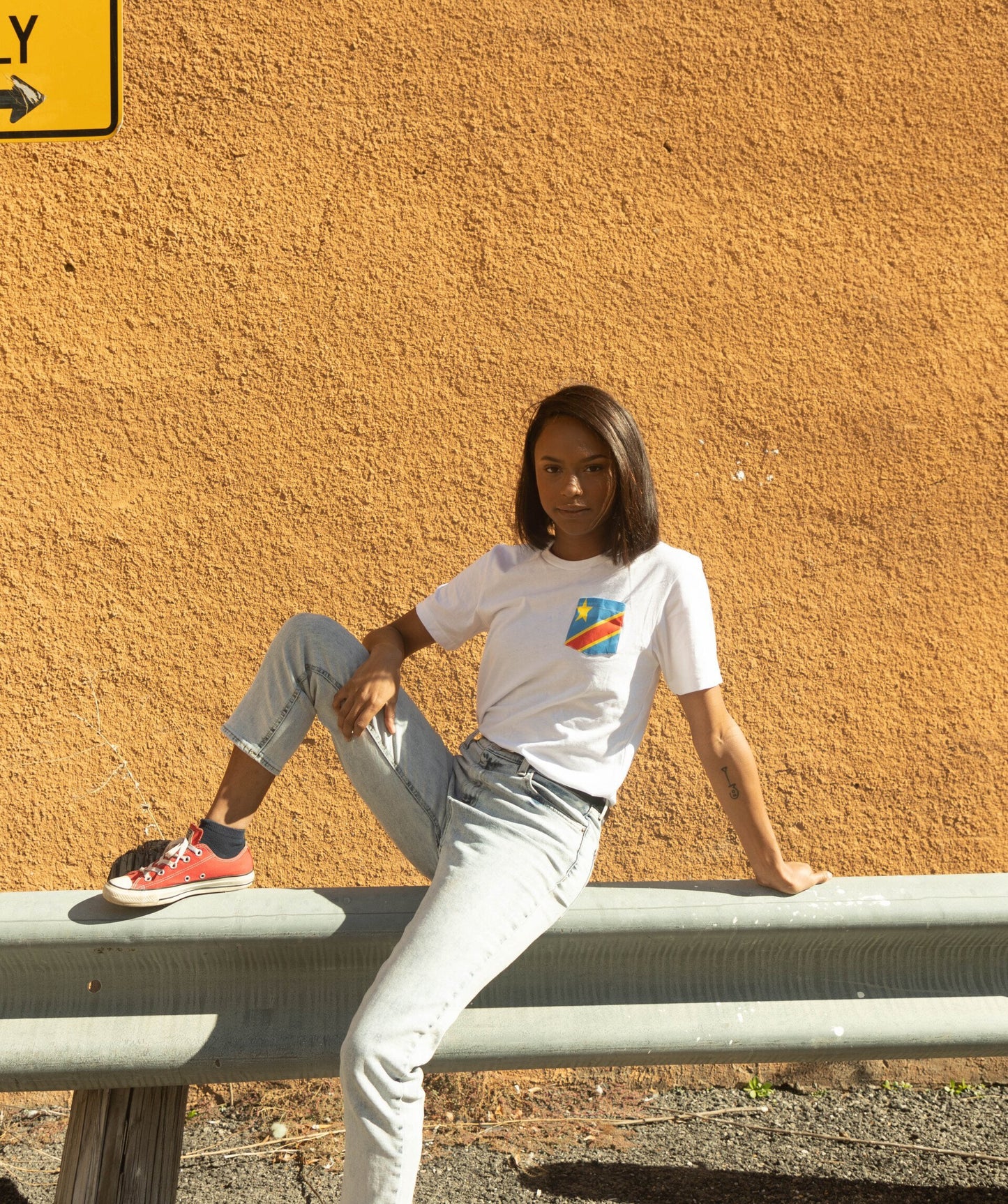 Flag of Democratic Republic of the Congo Unisex Pocket Tee