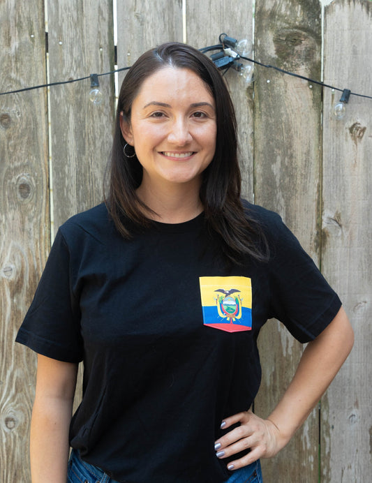 Flag of Ecuador Unisex Pocket Tee