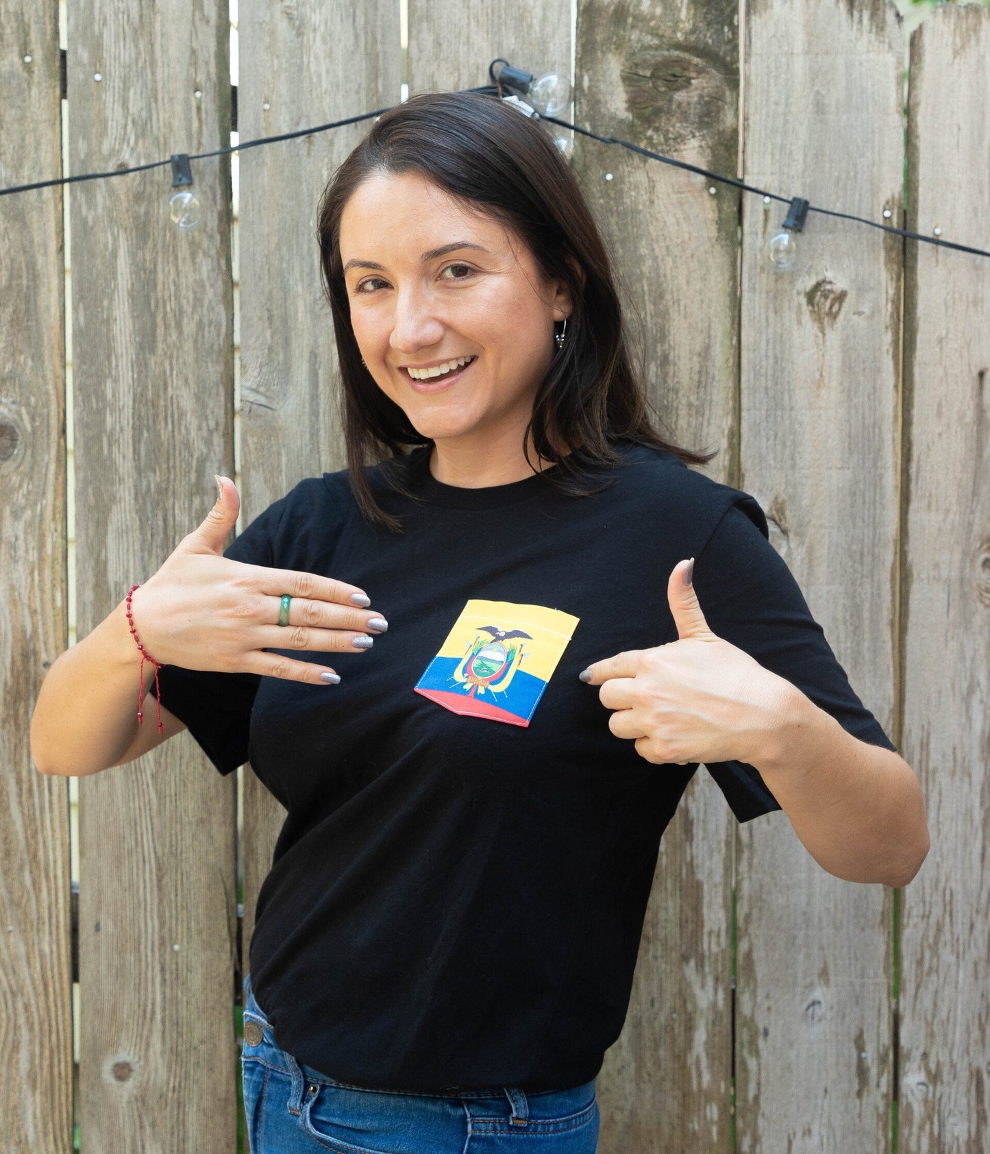 Flag of Ecuador Unisex Pocket Tee