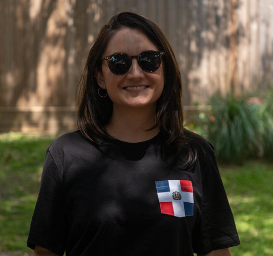 Flag of Dominican Republic Unisex Pocket Tee