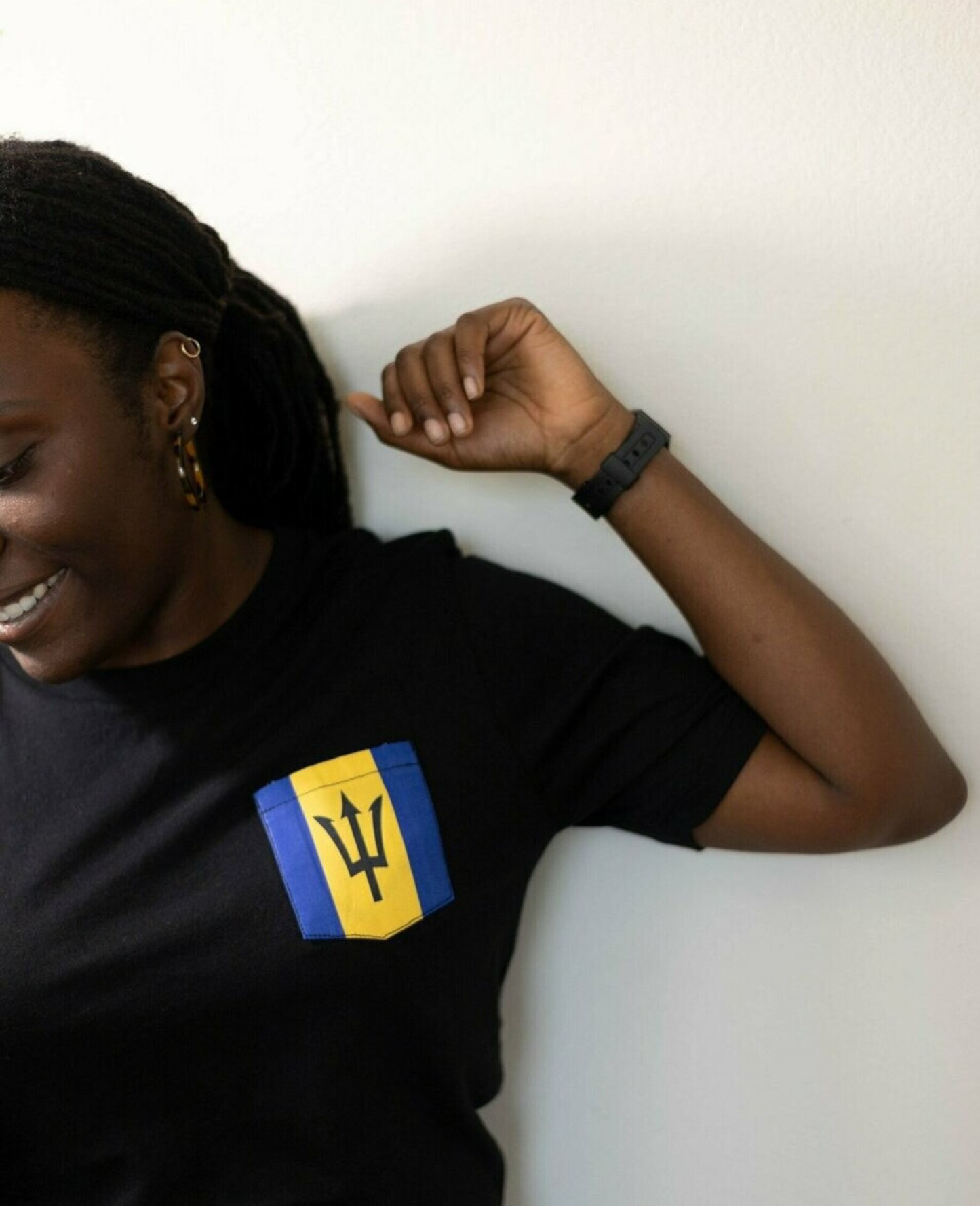 Flag of Barbados Unisex Pocket Tee
