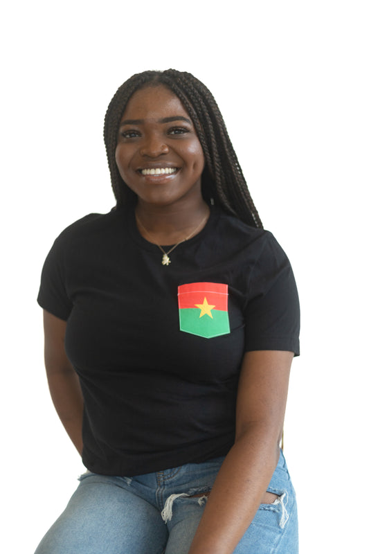 Flag of Burkina Faso Unisex Pocket Tee