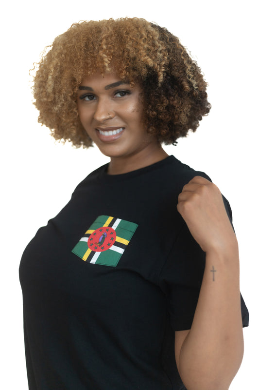 Flag of Dominica Unisex Pocket Tee