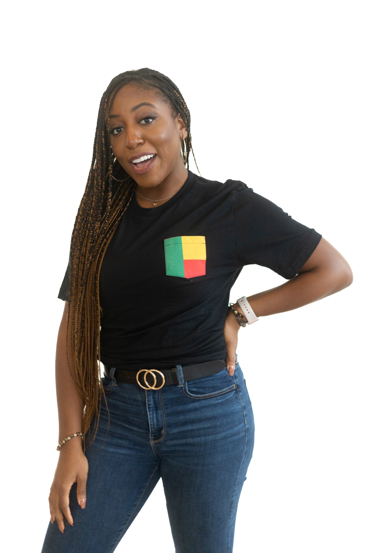 Flag of Benin Unisex Pocket Tee