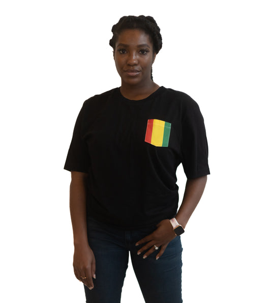 Flag of Guinea Unisex Pocket Tee