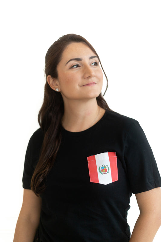 Flag of Peru Unisex Pocket Tee