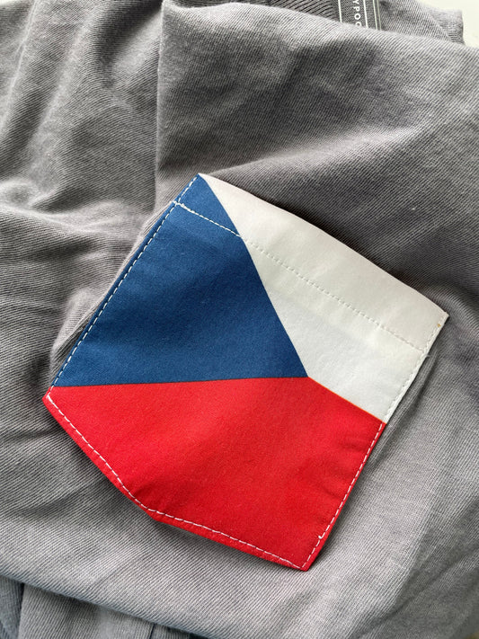 Flag of Czech Republic Unisex Pocket Tee