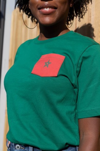 Flag of Morocco Unisex Pocket Tee