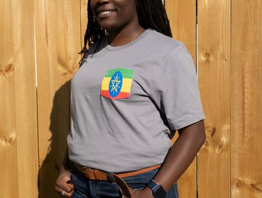 Flag of Ethiopia Unisex Pocket Tee