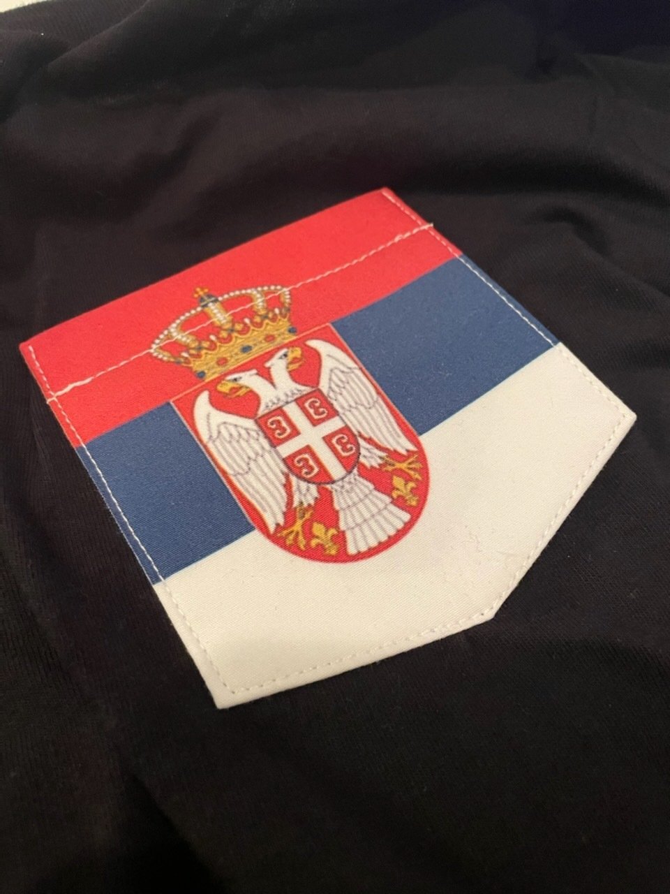 Flag of Serbia Unisex Pocket Tee
