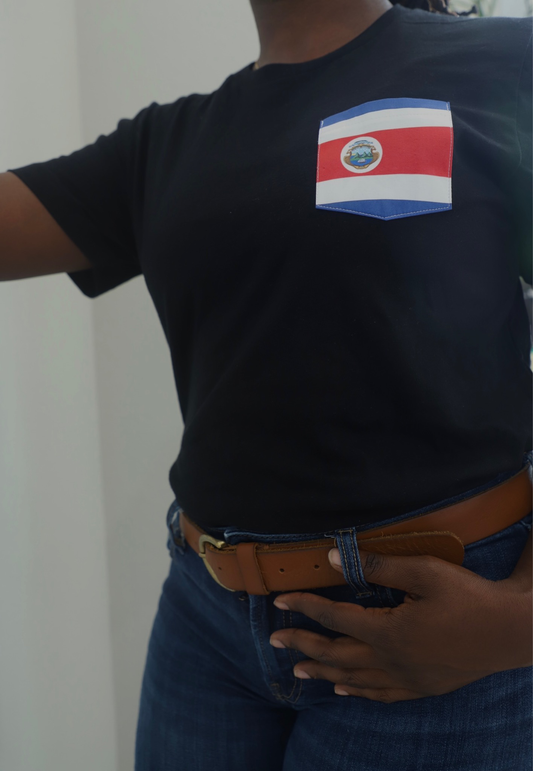 Flag of Costa Rica pocket tee shirt
