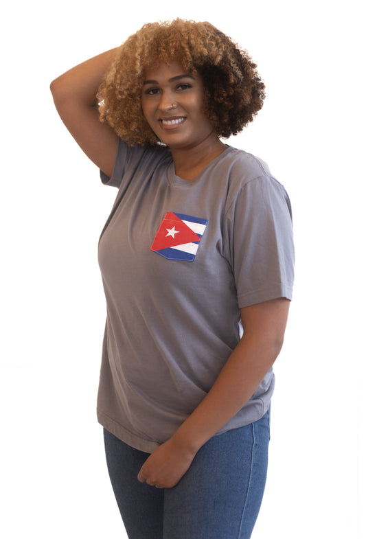 Flag of Cuba Unisex Pocket Tee
