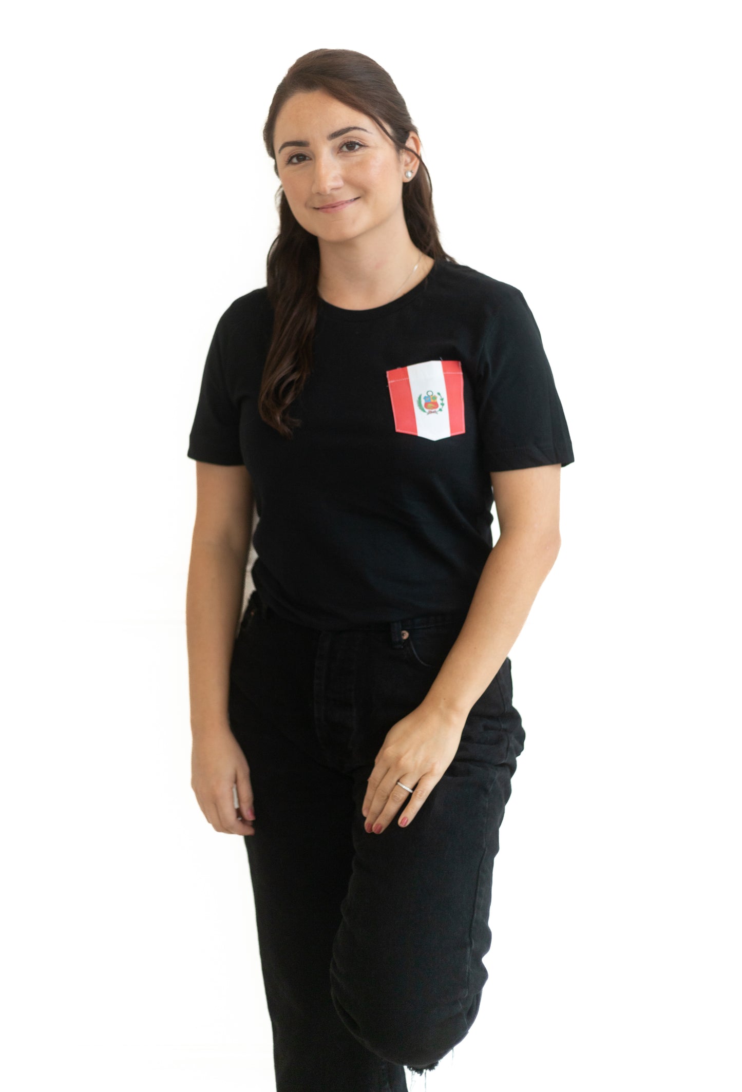 Flag of Peru Unisex Pocket Tee